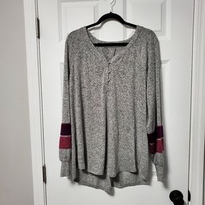 Longsleeve top XXL grey Henley